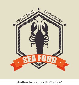 Sea food gastronomy graphic design, vector illustration eps10
