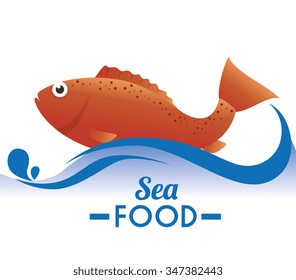 Sea food gastronomy graphic design, vector illustration eps10