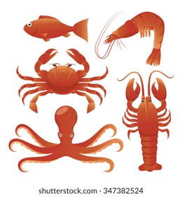 Sea food gastronomy graphic design, vector illustration eps10