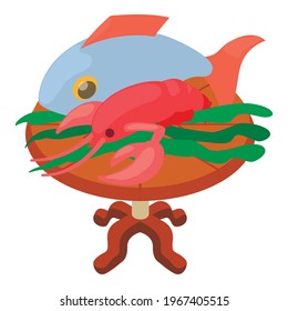 Sea food icon. Isometric illustration of sea food vector icon for web