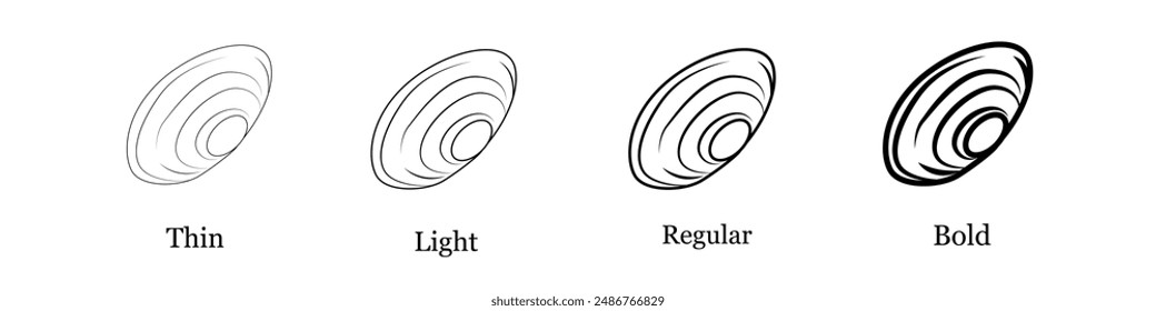Sea Food icon set. Thin, Light, Regular and Bold style design isolated on white background,set, Vector , Sea food, Good Food icon, Sea animal  