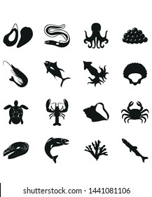 
Sea Food Icons vector symbol icon