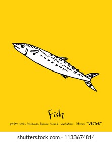 sea food illustrations / Hand drawn food ingredients - vector