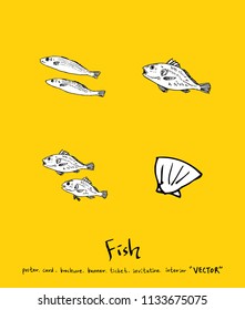 sea food illustrations / Hand drawn food ingredients - vector