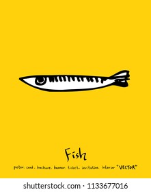sea food illustrations / Hand drawn food ingredients - vector