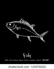 sea food illustrations / Hand drawn food ingredients - vector