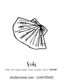 sea food illustrations / Hand drawn food ingredients - vector