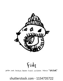 sea food illustrations / Hand drawn food ingredients - vector