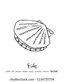 sea food illustrations / Hand drawn food ingredients - vector