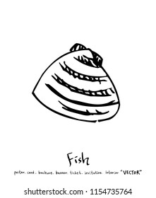sea food illustrations / Hand drawn food ingredients - vector
