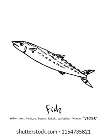 sea food illustrations / Hand drawn food ingredients - vector