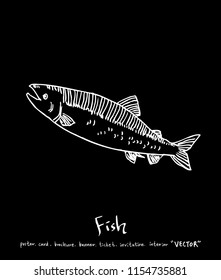 sea food illustrations / Hand drawn food ingredients - vector