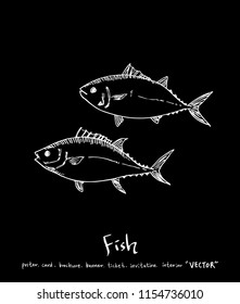 sea food illustrations / Hand drawn food ingredients - vector