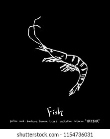 sea food illustrations / Hand drawn food ingredients - vector
