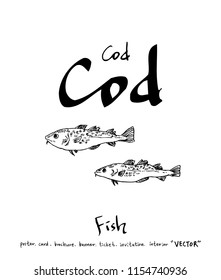 sea food illustrations / Hand drawn food ingredients - vector