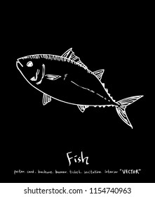 sea food illustrations / Hand drawn food ingredients - vector