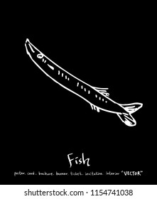 sea food illustrations / Hand drawn food ingredients - vector