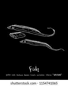 sea food illustrations / Hand drawn food ingredients - vector