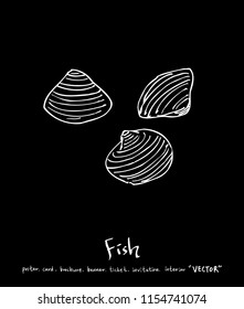 sea food illustrations / Hand drawn food ingredients - vector