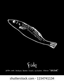 sea food illustrations / Hand drawn food ingredients - vector