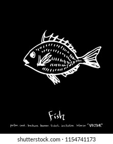 sea food illustrations / Hand drawn food ingredients - vector