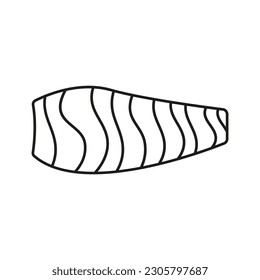 Sea food line icon. Fish restaurant and White meat. Fresh salmon fish icon in thin line style