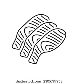 Sea food line icon. Fish restaurant. White meat. Collection of summer on the beach illustration vector