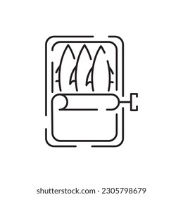 Sea food line icon. Fish meat restaurant. White meat suitable for web, infographics and apps. Isolated on white background