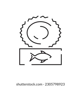 Sea food line icon. Fish restaurant icon. White meat suitable for info graphics, websites and print media. Black and white flat