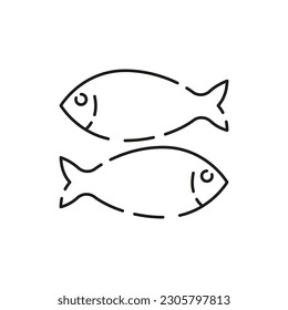 Sea food line icon. White meat restaurant. Editable vector of fish line icon. Trendy stroke signs for website, apps and UI. Premium of fish thin line icon