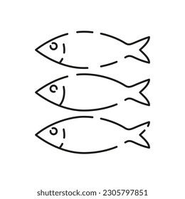 Sea food line icon. White meat restaurant. Editable vector of fish line icon. Trendy stroke signs for website, apps and UI. Premium of fish thin line icon