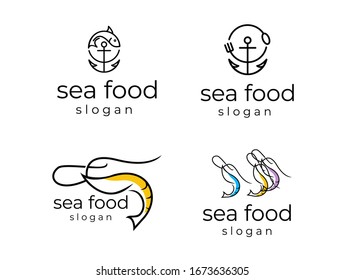 SEA FOOD LOGO - Creative and unique logo and icon for seafood restaurant company