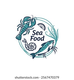 Sea food logo Creative and unique logo and icon for seafood restaurant company