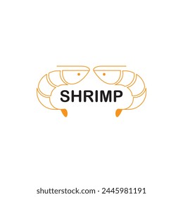 Sea food logo, logo, shrimp house of Crevette fish. symbol RESTAURANT. minimalist shrimps icon simple line logo design abstract , Meat, fish and seafood products. Marine life vector  illustration web