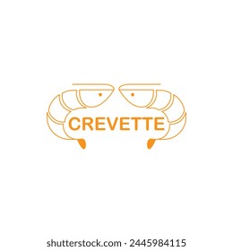 Meeresfrüchte-Logo, Logo, Garnelen Haus von Crevette Fisch. Symbol RESTAURANT. Minimalistische Garnelen Symbol einfache Linie Logo Design Abstract , Fleisch, Fisch und Meeresfrüchte Produkte. Marine Life Vektorillustration Web