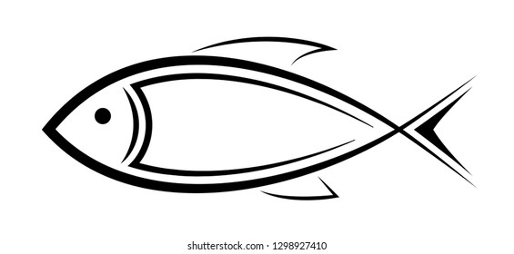 Sea food logo. Stylized image of fish and forks for the logo of a restaurant, cafe or company