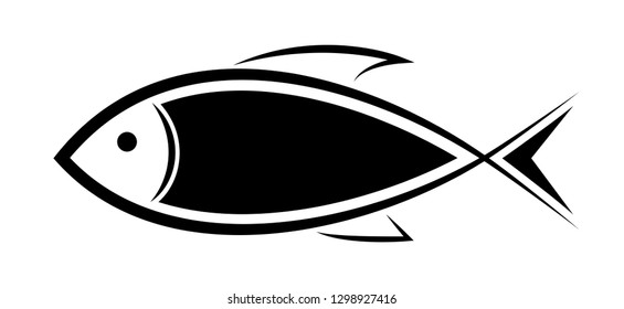 Sea food logo. Stylized image of fish and forks for the logo of a restaurant, cafe or company