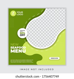 Sea food menu banner social media post