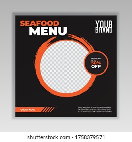 Sea food menu banner social media post