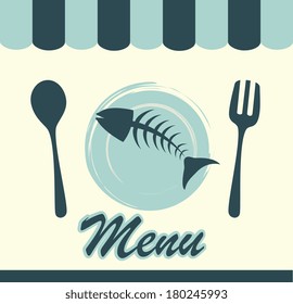sea food menu design vector illustration