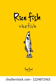Sea food menu illustrations / Hand drawn food ingredients - vector
