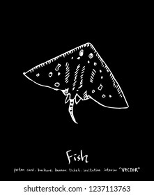 Sea food menu illustrations / Hand drawn food ingredients - vector
