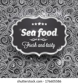 Sea food. octopus tentacles - pattern. Hand drawn illustration