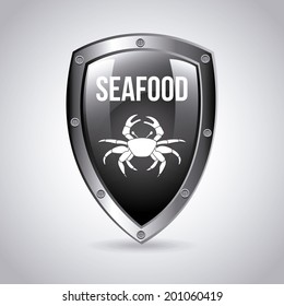 sea food over background vector illustration