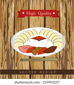 sea food over blue background vector illustration 