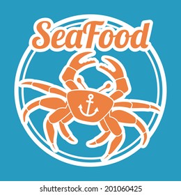 sea food over blue background vector illustration
