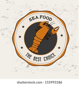 sea food over pattern background vector illustration  