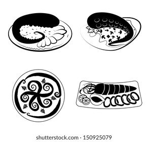 sea food over white background vector illustration 
