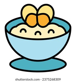Sea food paella icon outline vector. Fish cuisine. Seafood recipe color flat