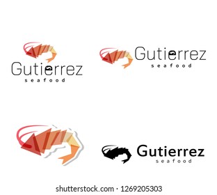 sea food restaurant logo,  shrimp and  prawn colorful Transparent logo 